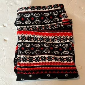 🆕 red and black reindeer high rise leggings Sz M